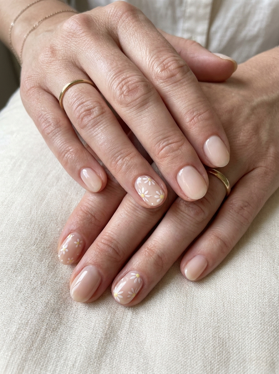 Mini Daisy Line Nails